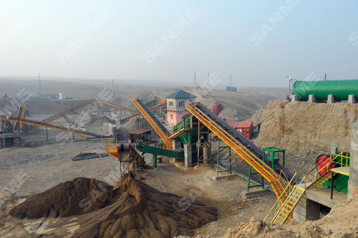 塔吉克斯坦時產100噸河卵石制砂生產線